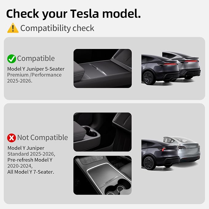 6 Pcs for Tesla Model Y Juniper Accessories 2025 2026 (Not Fit Standard) All Weather TPE Anti-Slip Floor Mats & Cargo Liner Front Frunk Rear Trunk Mats, 5-Seater