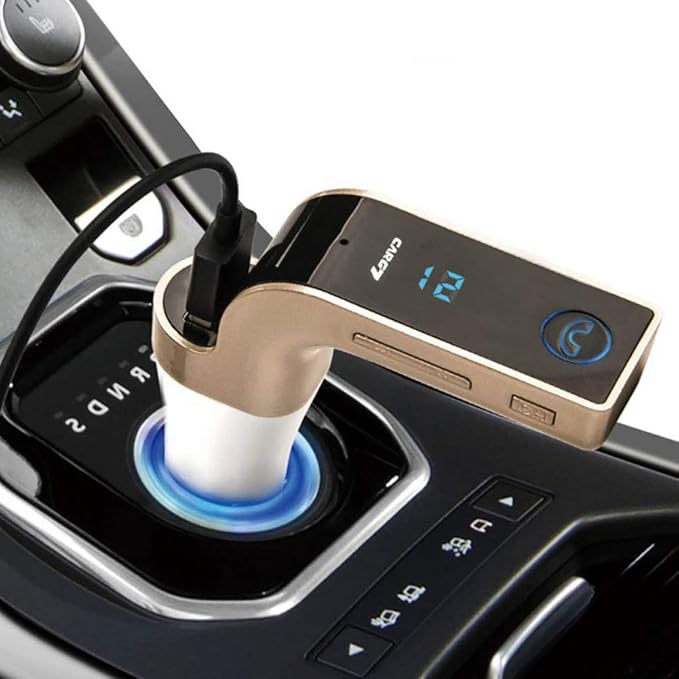 Bluetooth FM Transmitter for Car, Wireless Bluetooth 2.1In-Car Radio Adapter Car Kit with Handsfree Calling, 1 USB Ports, LED Display, Support TF Card, U-Disk, AUX Output,A