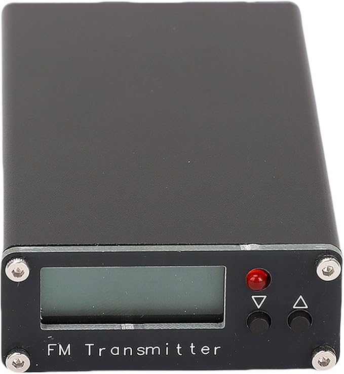 ASHATA FM Stereo Transmitter with Antennae Frequency 76-108MHz LCD Display, 2000m Range USB Type C Power for Drive in School Events