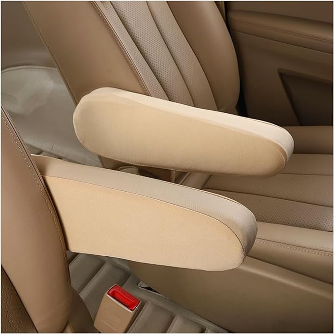 AUCELI 2 Pcs Car Front Seat Armrest Covers, Cloth Fabric Armrest Protectors, Direct Replacement Center Console Lid Armrest Cover Skin, Universal Accessories for Car, SUV, Truck and Van