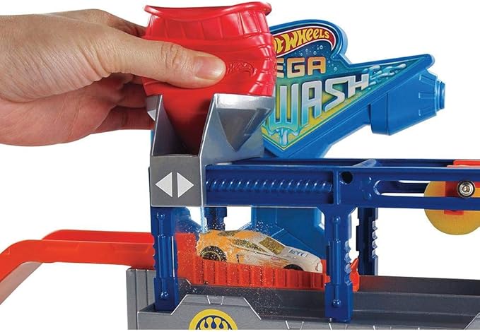Hot Wheels FTB66 City Mega Car Wash Connectable Play Set with Diecast & Mini Toy Car