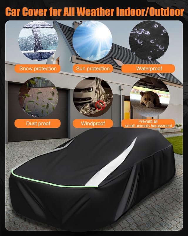 Full Enclosed Car Cover Universal Fit for CRV,RAV4,Rogue,CX5/CX30,Forester/Crosstrek,Lexus NX/UX,Tiguan,Escape,Tucson,Sportage,X1/X2,GLA/GLB, XT4/GT4,Audi Q3,Vibe/Aztek,Prius/Civic Hatchback