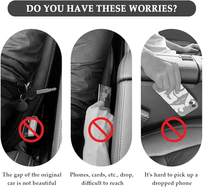 IHOTDER 2PCS Car Seat Gap Filler,Super Flexible Car Side Seat Gap Filler Car interior Accessories,Universal CCar Organizer Between Seats for Tightly Filling Seat Gaps (Pink)……