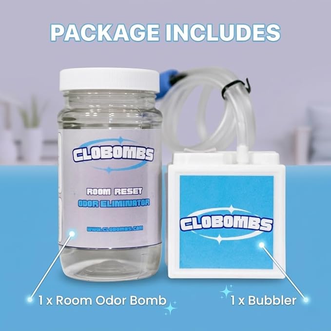 Odor Eliminator for Home - Advanced Chlorine Dioxide Odor Removal Kit Neutralizes Smoke, Pet Urine, Mildew & Skunk in 1 Hour - 400 Sq Ft Includes Bubbler