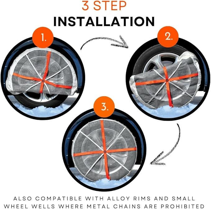 AutoSock for Passenger Vehicles HP540, Snow Socks for Tires, Pack of 2