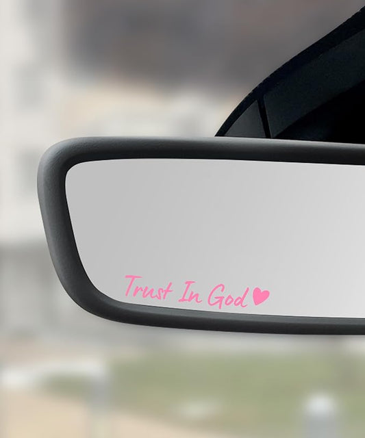 SCUARI 4PCS Car Stickers,Cars Decals,Car Accessories Trust in God Rearview Mirror Sticker,Auto Stickers and Decals,Auto Decals for Women,Trust in God Mirror Decals,Suitable for Motorcycle (Pink)