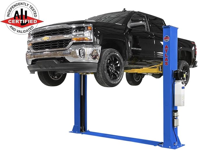 ATLAS Automotive Equipment PVL9BP Platinum 2-Post Commercial Grade Vehicle Lift, 9’6” Minimum Ceiling Height, ALI Certified, 9,000lb Capacity, Base Plate Design, Ally Power Unit, for Low Ceiling Use