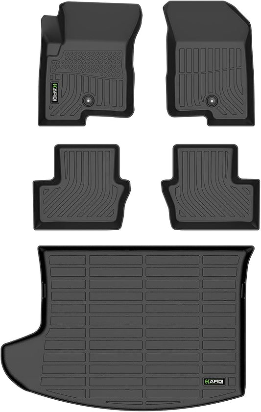 HAFIDI® Floor Mats & Cargo Liner Set Fit for Jeep Compass 2007-2016 All Weather TPE Anti-Slip Car Full Set Floor Liners Custom Accessories - Black