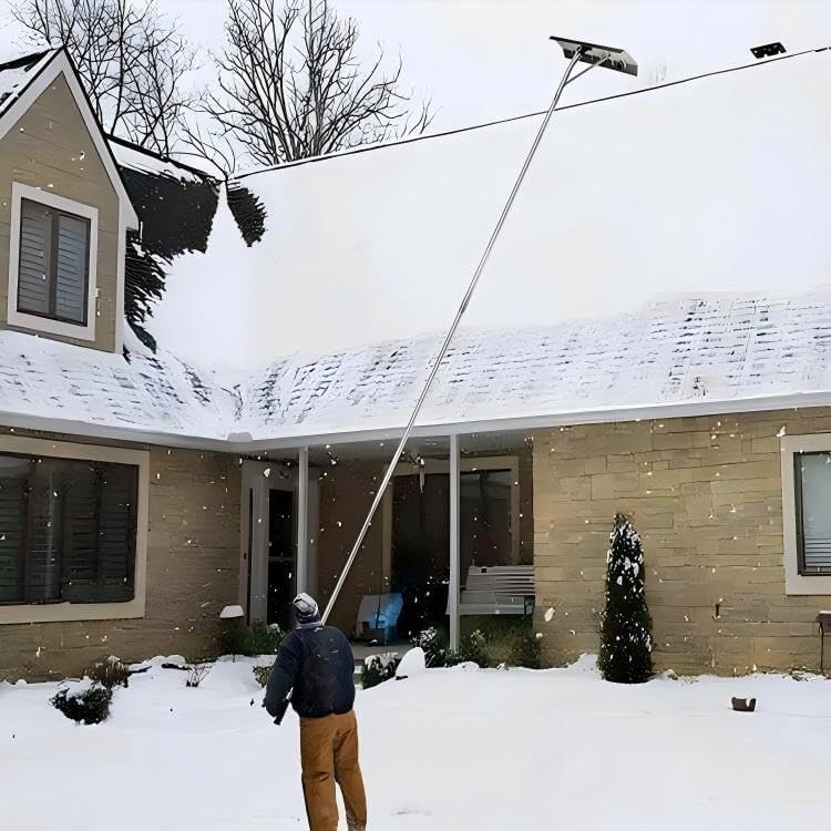 Roof Rakes for Snow with Wheels,Roof Rake Aluminum with Adjustable Telescoping Pole & Anti-Slip Grip Used for Clearing Snow on The Roof of Houses and Fallen Leaves in The Courtyard.