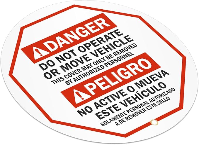 SmartSign Do Not Operate Or Move Vehicle Bilingual Steering Wheel Lock Out Cover | 20" x 20", Made in USA