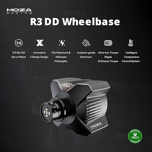 MOZA R3 Racing Wheel and Pedals Bundle for Xbox & PC,3.9Nm DD Servo Motor With Aviation-Grade Aluminum Construction,Durable ISF PU Grips 11-inch Racing Wheel,SR-P Lite Dual Pedals