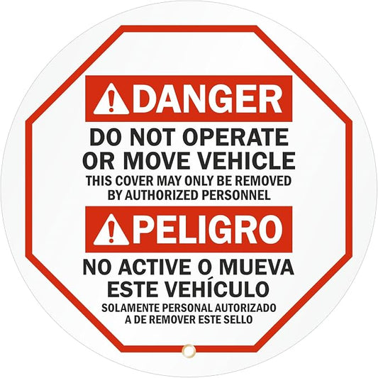SmartSign Do Not Operate Or Move Vehicle Bilingual Steering Wheel Lock Out Cover | 20" x 20", Made in USA