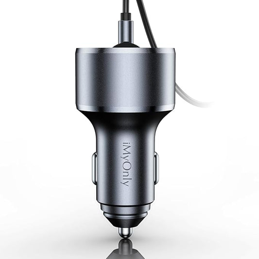 AUX Car Adapter FM Transmitter,iMyOnly QC/PD All-Metal Bluetooth V5.4 AUX Adapter for Car Music Player, Bluetooth Transmitter with Hands-Free Calling