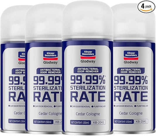 GLODWAY Car Air Freshener Spray, Cedar Cologne Scent, 6 OZ Odor Eliminator,4 Pack, for Cars, Trucks, RVs, Home