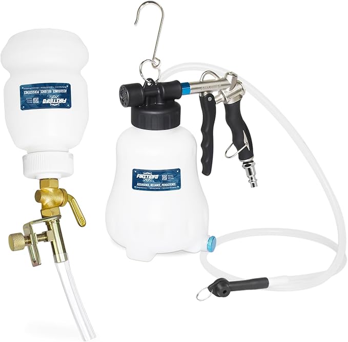 FIRSTINFO A1157KUS Patented Vacuum Brake Bleeder Set, Taiwan Universal One Person Pneumatic Brake System Clutch Fluid Bleeding Extractor Tool with 1L Refilling Bottle