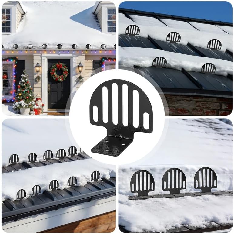26-Pack Metal Roof Snow Guards, Prevent Ice Accumulation，Standing Seam Snow Stops with Seal Gaskets & Screws，Secure for Metal Roofs，Crush Ice，Easy Install with Seal Gaskets