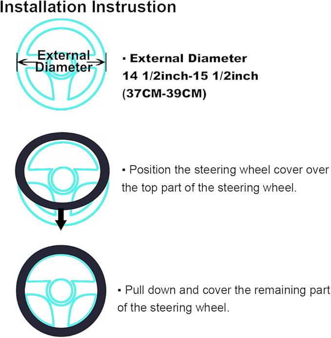 3Pcs Set Fashion Fluffy Fuzzy Wool Fur Soft Car Steering Wheel Cover with Handbrake Cover & Gear Shift Cover for Women/Girls/Ladies Auto Long Wool Accessories, Dark Red