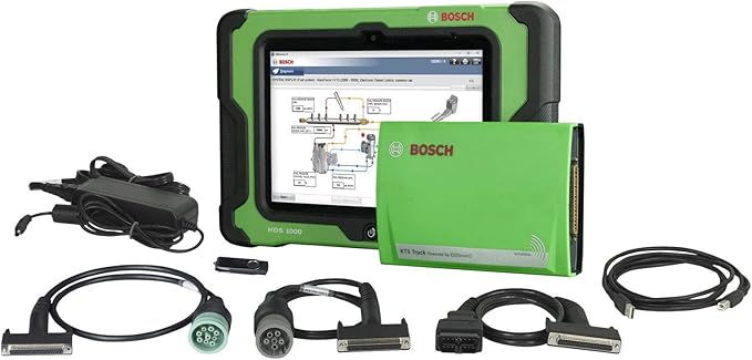 Bosch Automotive Tools 3824A ESI[Truck] Professional Heavy Duty and Commercial Vehicle Diagnostic Solution with HDS 1000 Tablet and Wireless VCI