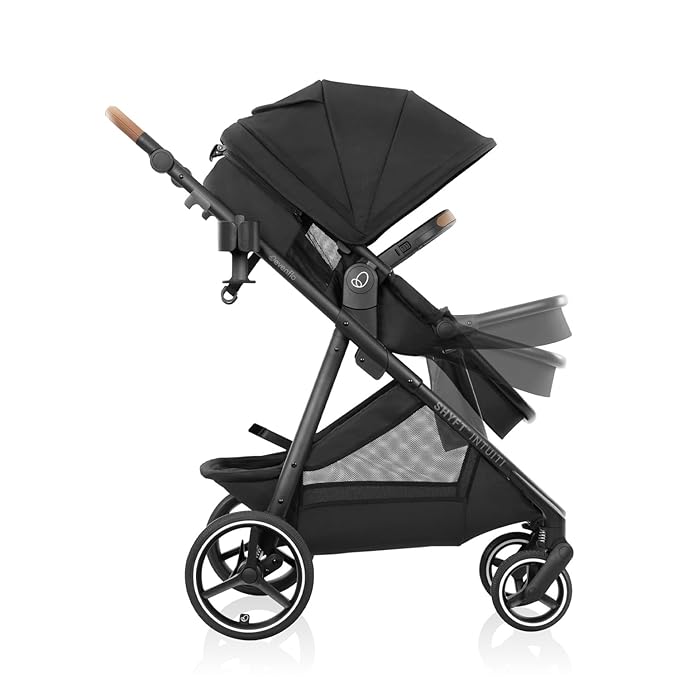 Evenflo Shyft Intuiti+ Travel System Featuring LiteMax NXT Preemie and Infant Car Seat with SensorySoothe (Eclipse Black)