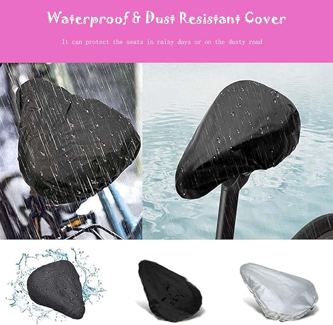 Kids Gel Bike Seat Cushion Cover for Boys & Girls, 9"x6" Breathable & Extra Soft Memory Foam Children Bicycle Saddle Pad with Water&Dust Resistant Cover