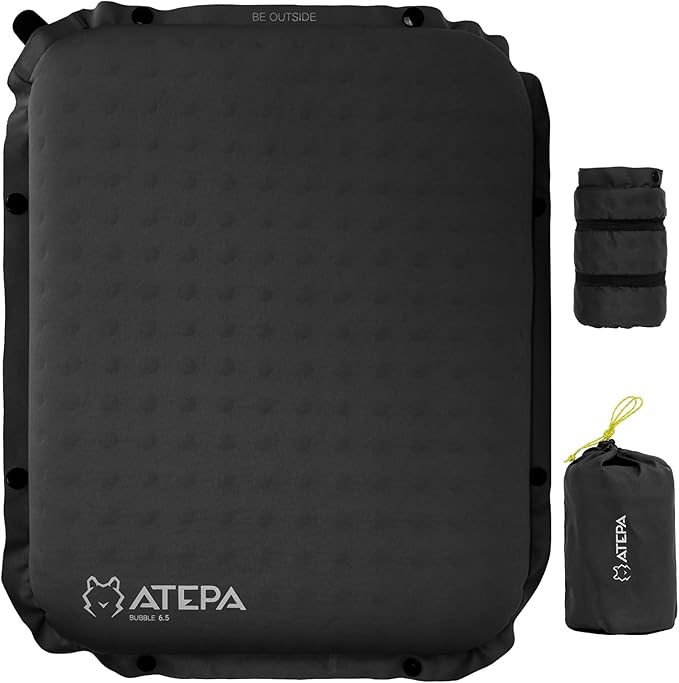 ATEPA Inflatable Seat Cushion, Compact Self-Inflating Seat Cushion for Stadium Airplane Air Travel Bleacher Camping, Blow Up Foam Seat Pad for Outdoor Sports Events Backpacking Hiking Sitting