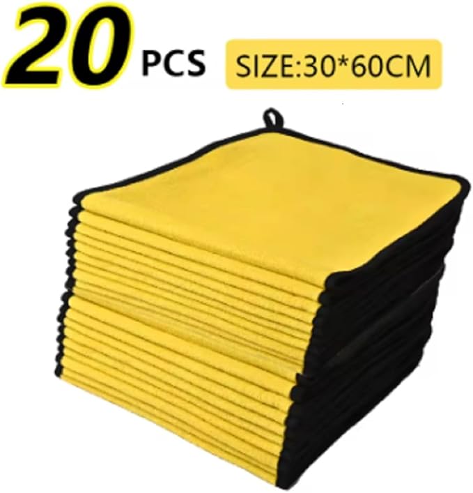 3/5/10Pcs Car Wash Microfiber Towel Set - 30 * 30CM & 30 * 60CM Absorbent Drying & Cleaning Cloth fit for Detailing, Kitchen, Glass and Household Use(5pcs 30-60cm)