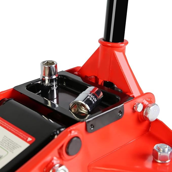 2.5 Ton Low Profile Floor Jack, Heavy Duty Floor Jack with Dual Piston Quick Lift Pump, Steel Car Jacks Adjustable Height 3.5"-19.5", Trolley Floor Jacks 2.5 Ton/5000 LBS Capacity, Red
