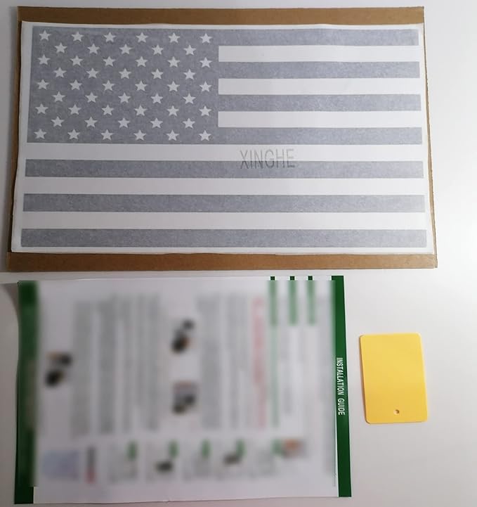 Xinghe for Dodge Ram 2009 to 2024 2025 2026, American Flag Decals Stickers for Truck Back Middle Window, Matte Black USA Flag Decal for Truck Back Sliding Window, Rear Window American Flag Decal