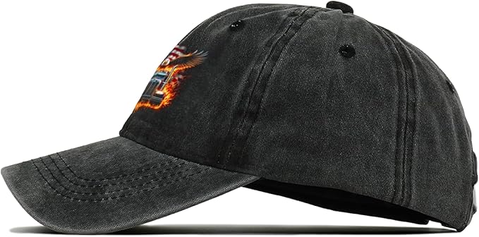 American Flag Semi Truck Driver 18 Wheeler Patriotic Trucker Vintage Baseball Cap Sun Hat Gifts Trucker Hat Women Dad Hat Black