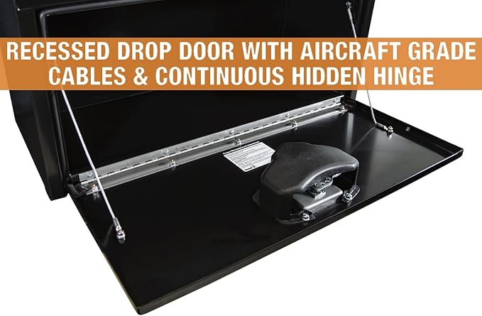 Buyers Products 1703353 Black Steel Underbody Truck Tool Box – 14 x 12 x 30 Inch - Truck Bed & Underbelly RV Storage Box, Locking T-Latch, Weather-Resistant, Heavy-Duty Flatbed Job Box, Made in USA