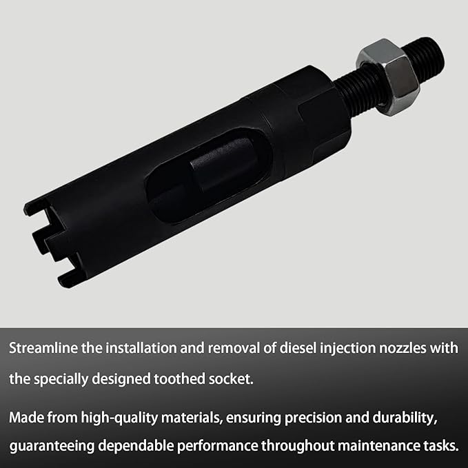Diesel Injector Nozzle Socket Removal Tool Compatible with Mercedes-Benz CRD, MAN and Scania Commercial Vehicles, Installing and Removing Diesel Fuel Injectors Adapter Socket Drive Spanner