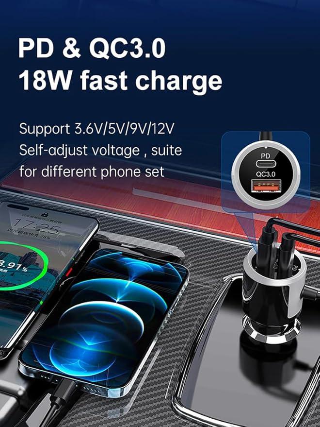 Bluetooth FM Transmitter for Car, Wireless Bluetooth 4.1 in-Car Radio Adapter Car Kit with Handsfree Calling, 3 USB Ports, LED Display, Stereo 4 Modes Music Play