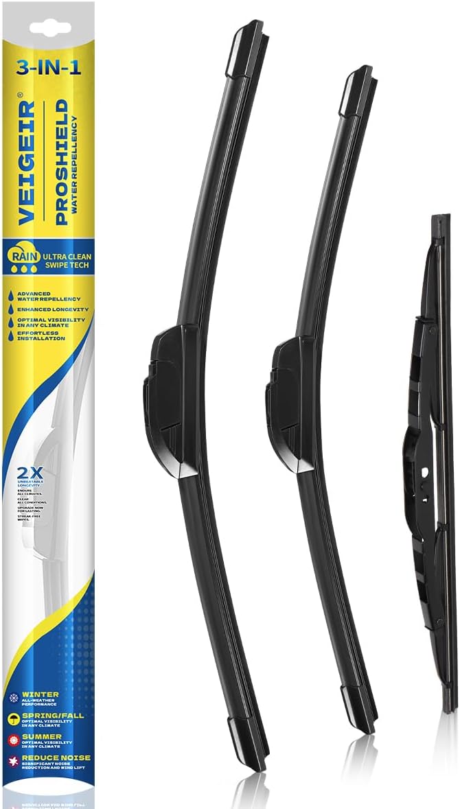 3 Pack Windshield Wiper Blades Compatible with 2007-2016 Jeep Compass Original Factory Quality Front Rear Wipers Blade Set for My Car - 22"/20"/11"