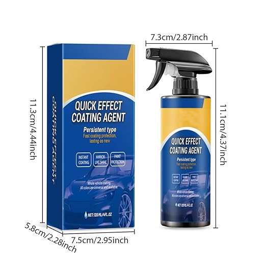3-in-1 Quick Car Coating Spray,Water Repellent Polish & Protectant for Vehicle Paint,Glass,Wheels - Fast-Acting Hydrophobic Sealant Spray (3PCS)