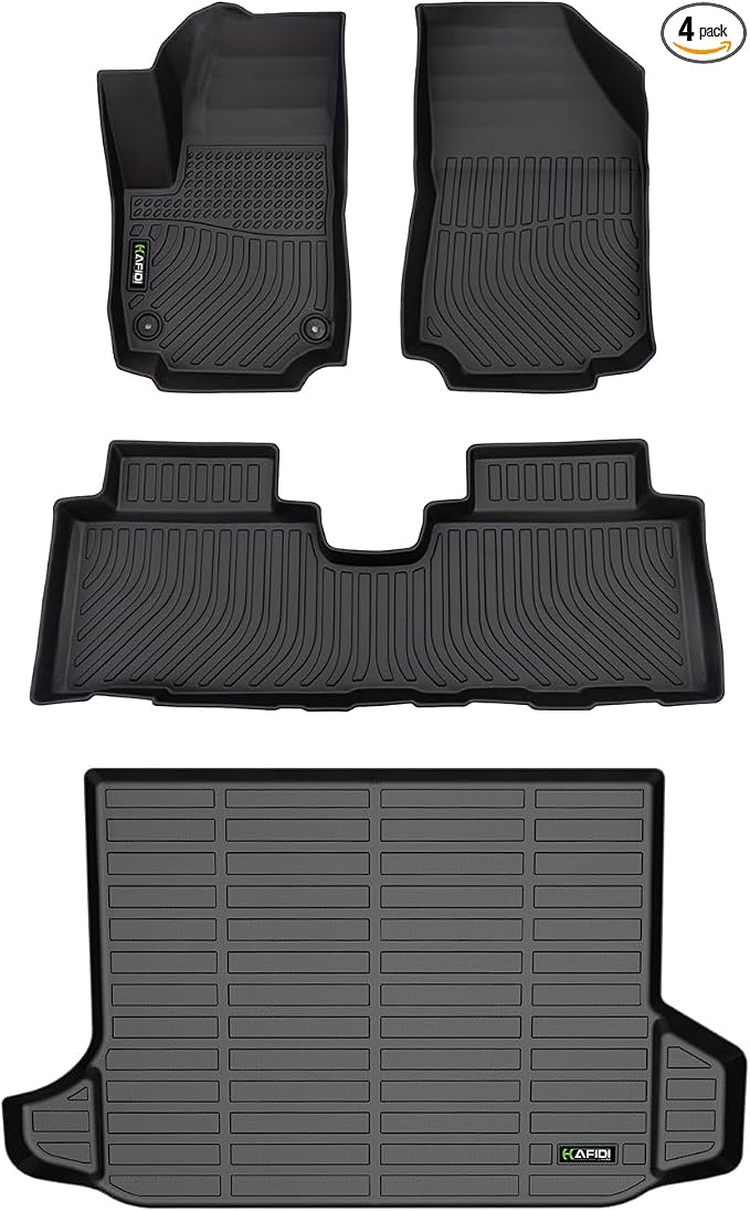 Automotive Floor Mats & Cargo Liner for GMC Terrain 2018-2024 & Chevrolet Equinox 2018-2024(Not for EV) All Weather Protection Full Set- Black