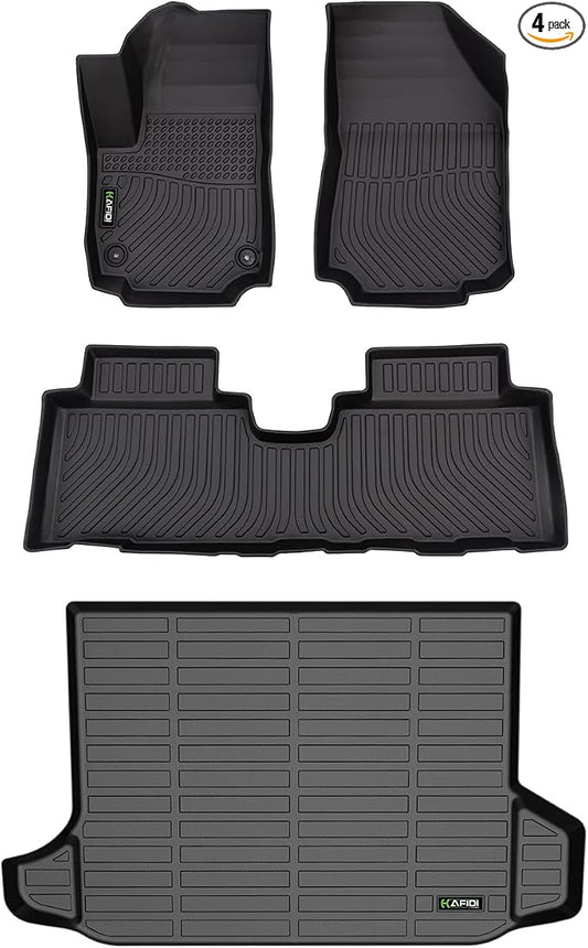 Automotive Floor Mats & Cargo Liner for GMC Terrain 2018-2024 & Chevrolet Equinox 2018-2024(Not for EV) All Weather Protection Full Set- Black
