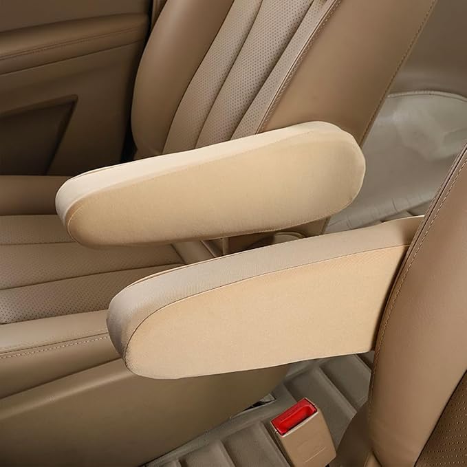 AUCELI 2 Pcs Car Front Seat Armrest Covers, Cloth Fabric Armrest Protectors, Direct Replacement Center Console Lid Armrest Cover Skin, Universal Accessories for Car, SUV, Truck and Van