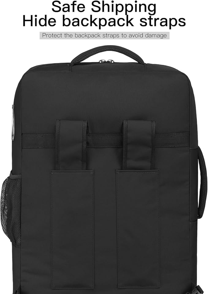 TUGUAN Travel Bag for Air Travel with Spinner Wheels, Infant Car Seat Bags with Hard Bottom, Padded Car Seat Backpack, Large Storage Bag for Airport Check, Black