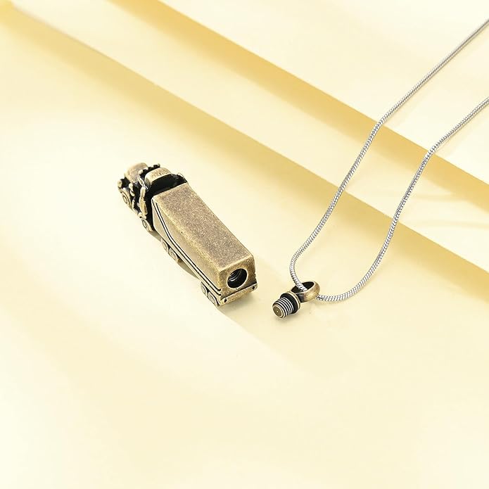 Urn Necklace for Ashes 18 Wheeler Semi Truck Cremation Jewelry for Men Memorial Urn Pendant Ashes Locket Necklace Keepsake Gifts