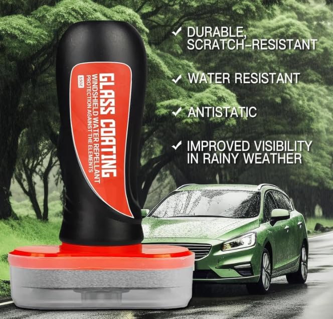 Glass Cleaning Board, Glass Coating for Windshield, Windshield Hydrophobic, 2-in-1 Glass Cleaner Plus Rain Repellent,Suitable for All Types of Glass Surfaces,Improves Clarity (2pcs)