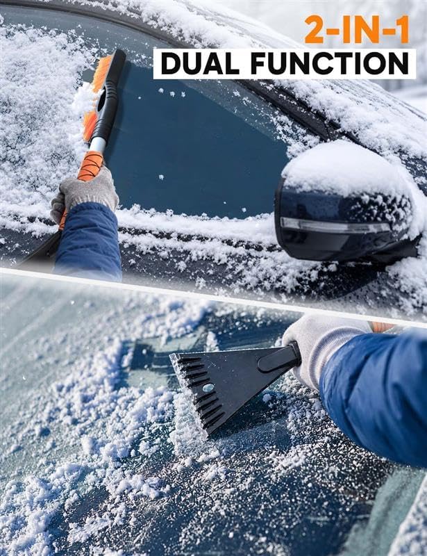 EcoNour 27" Ice Scrapers for Car Windshield, Snow Brush for Car Cleaning
