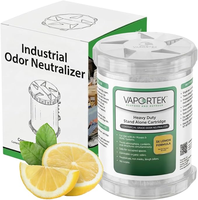 Vaportek Heavy Duty Odor Neutralizer HDSA 2.0, 1-Pack Odor Eliminator & Odor Absorber, Car Deodorizer for Home, Office, Garage & Basement, Long Lasting Odor Removal up to 20,000 Cu Ft, Lemon