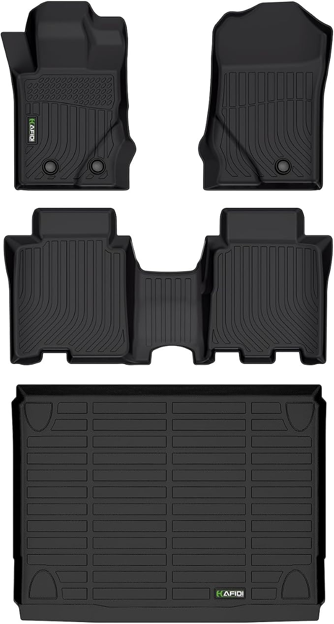 HAFIDI® Floor Mats & Cargo Liner Set Fit for 2021-2026 Ford Bronco 4 Door (Not for 2 Door & Sport) All Weather Protection TPE Anti-Slip Automotive Full Set Floor Liners Custom Accessories - Black