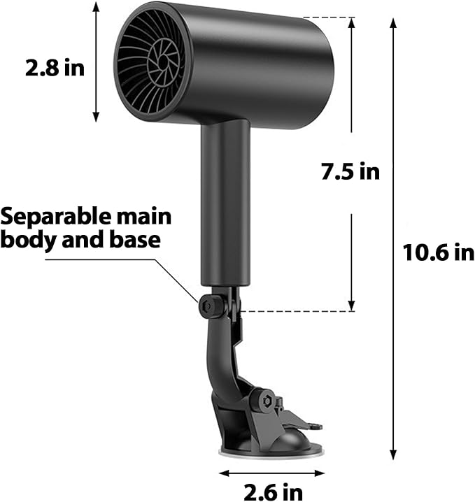 Car Heater,12V 150W Portable Heating & Cooling Fast Heating Defrost Defogger for Car Windshield, Plugs into Cigarette Lighter,Car Defroster Windshield WIth Rotation Scution Cup Holder