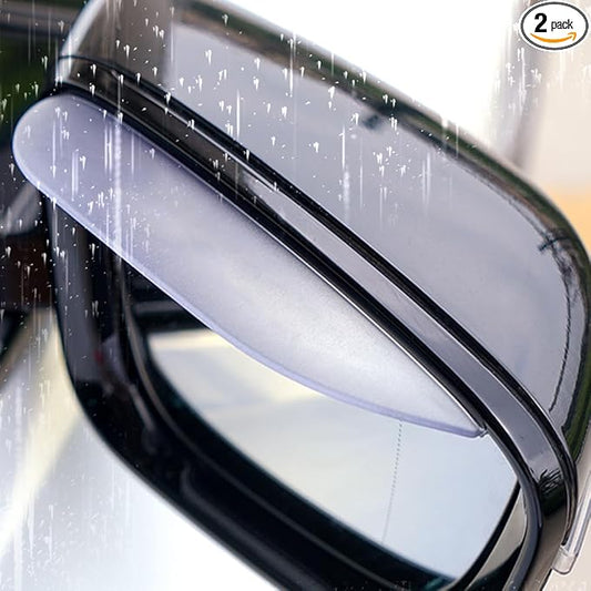 Pincuttee 2PC Side Mirror Visor Rain Guards,Car Rear View Mirror Rain Cover,Silicone Rain Shield,Mirror Cover Rubber Visor Guard(Transparent,2Pack)