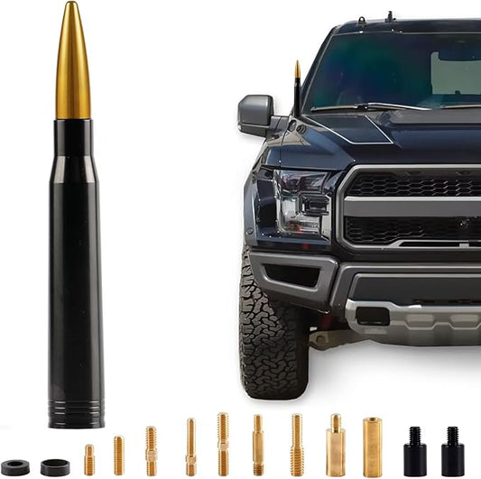 BJSIA Upgrade Universal Car Antenna Compatible with Ford, Dodge, Chevrolet, GMC, Jeep, Toyota Truck Antenna - Made of Rugged Billet and Aluminum, Yellow, Car Accessories