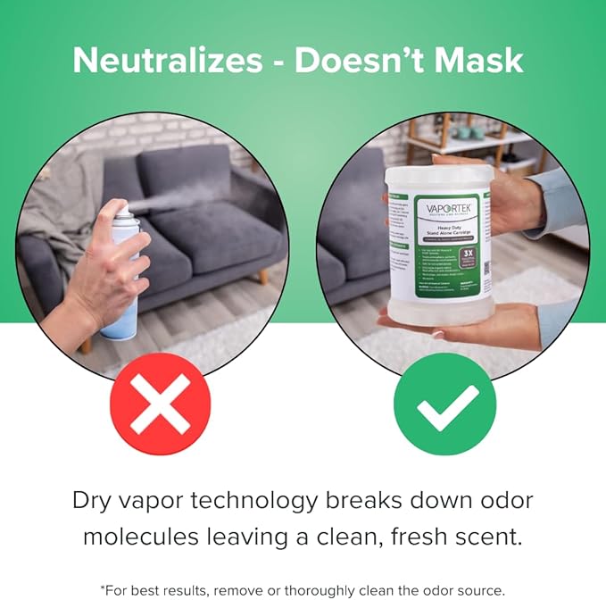 Vaportek Heavy Duty Odor Neutralizer HDSA 2.0, 1-Pack Odor Eliminator & Odor Absorber, Car Deodorizer for Home, Office, Garage & Basement, Long Lasting Odor Removal up to 20,000 Cu Ft, 3X Industrial