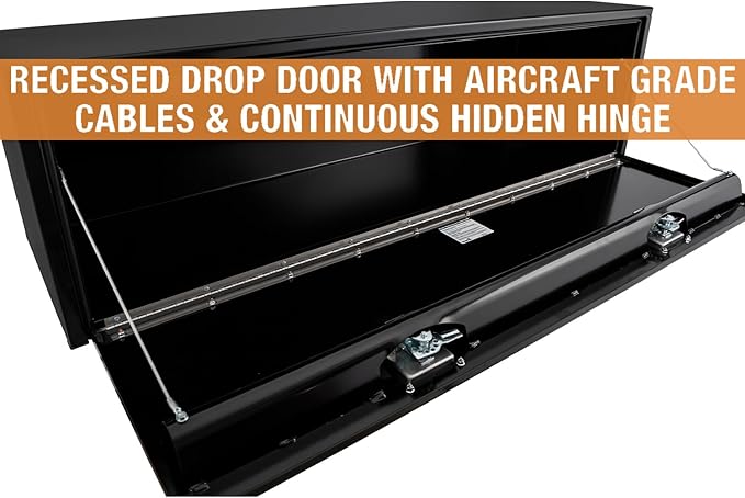 Buyers Products 1703326 Black Steel Underbody Truck Tool Box – 15 x 13 x 36 Inch - Truck Bed & Underbelly RV Storage Box, Locking T-Latch, Weather-Resistant, Heavy-Duty Flatbed Job Box, Made in USA