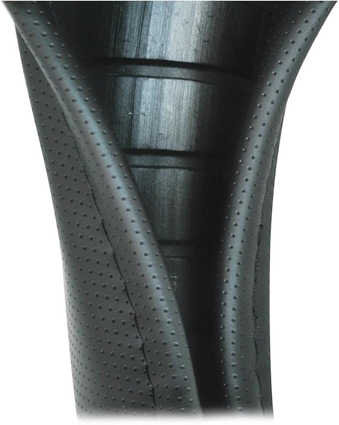 GG Grand General 54005 Black 18" Deluxe Steering Wheel Cover, Black w/black stitching