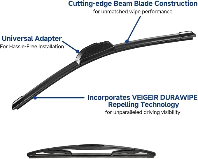 3 Pack Windshield Wiper Blades Compatible with Ford Flex 2009 2010 2011 2012 2013 2014 2015 2016 2017 2018 2019 Original Factory Quality Front Rear Wipers Blade Set for My Car 24" 22" 12"